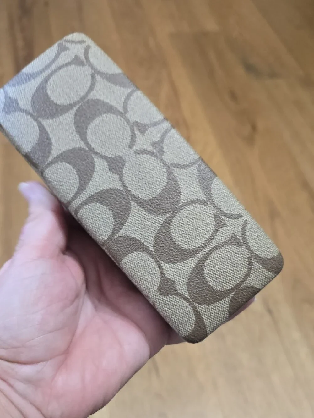 COACH Brown Signature Monogram Eyewear Case